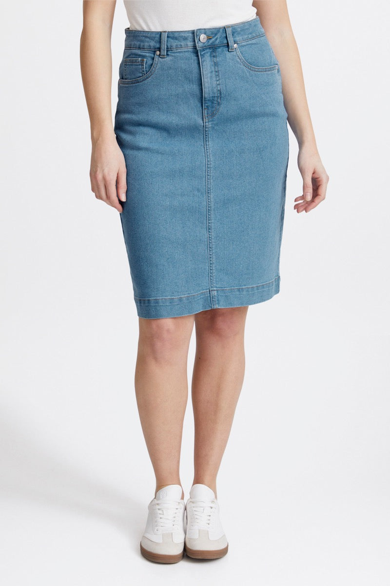 Fransa Denima Nederdel 2 Denim Lyseblå