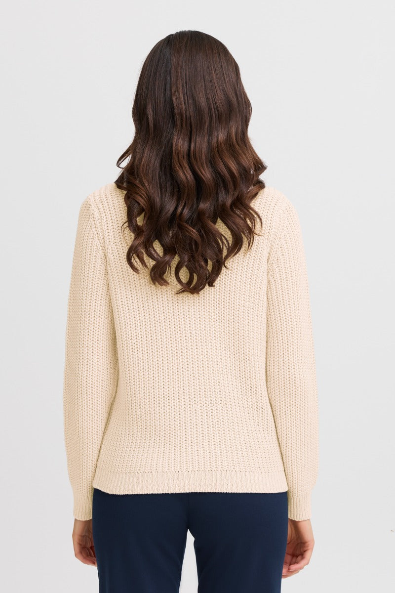 Fransa Erni Cardigan 1 Limestone Melange