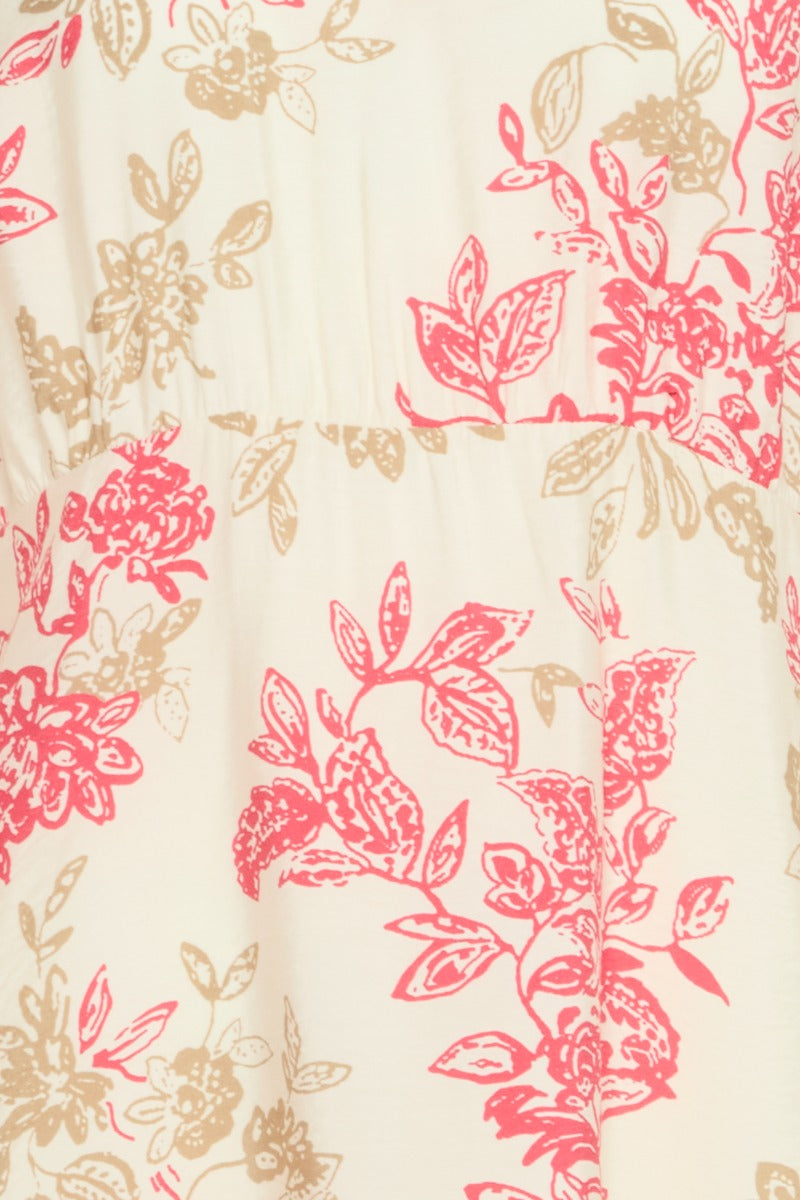 Fransa Tine Kjole 1 Blomstret Whisper Hvid