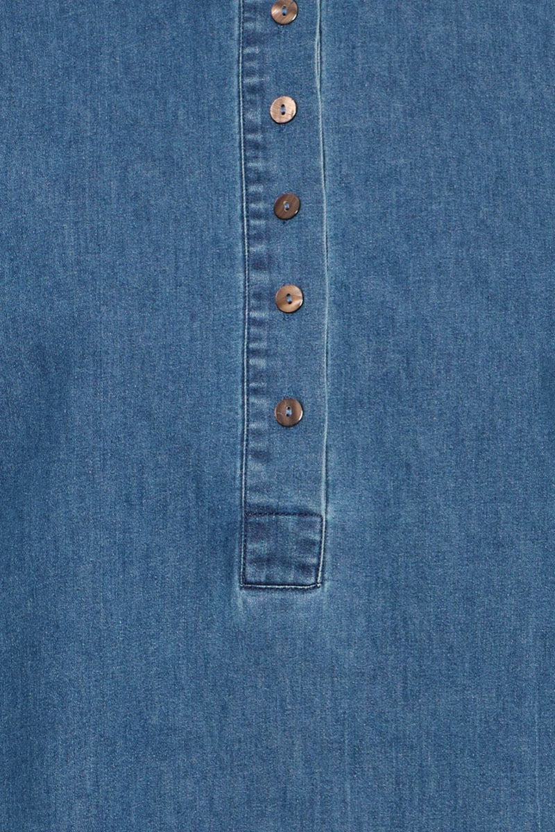 Fransa Chicago Kjole 2 Mid Blue Denim