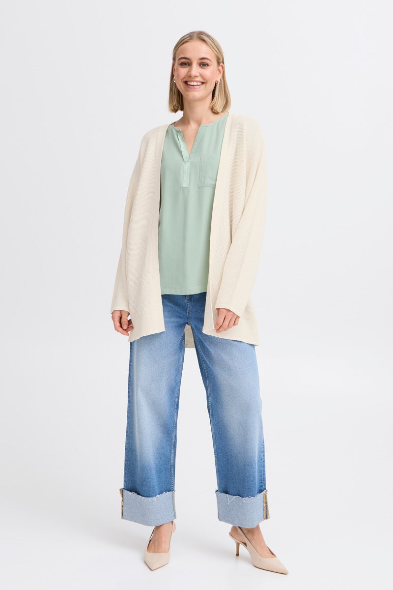 Fransa Sinja Cardigan 1 Whisper Hvid