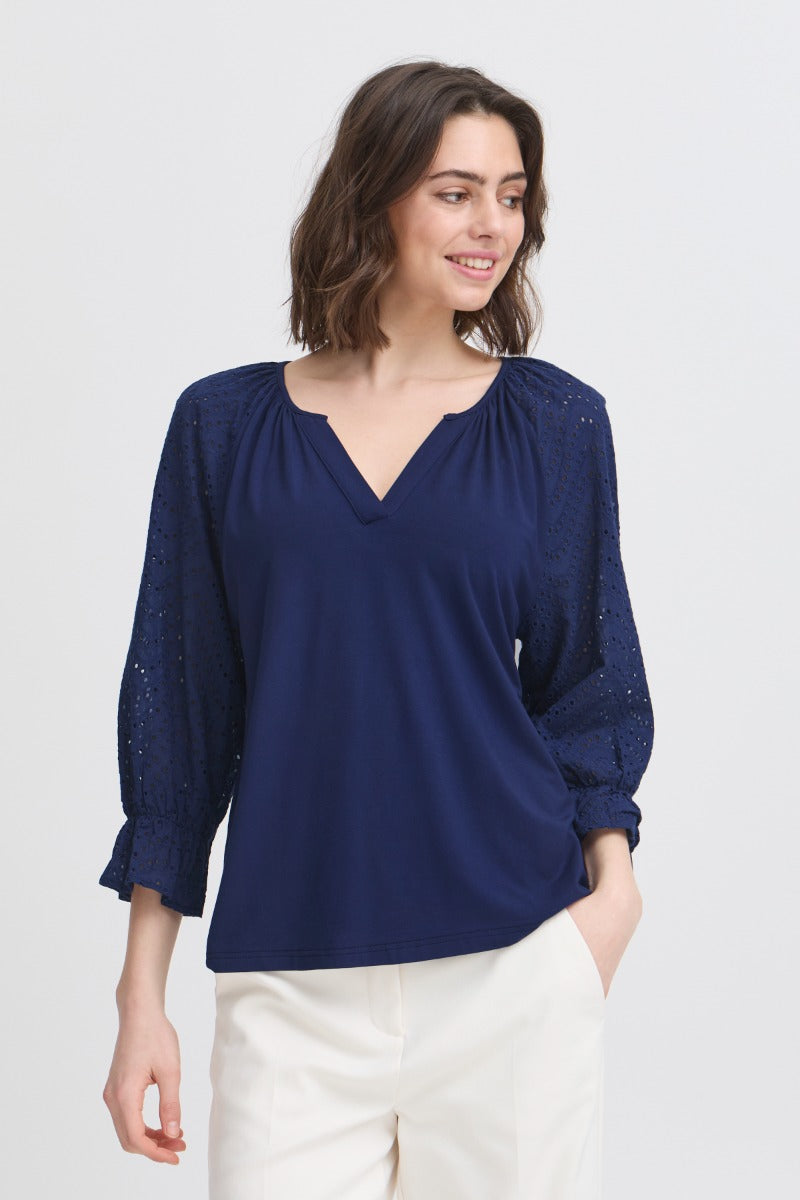 Fransa Mynne Bluse 1 Navy Blazer