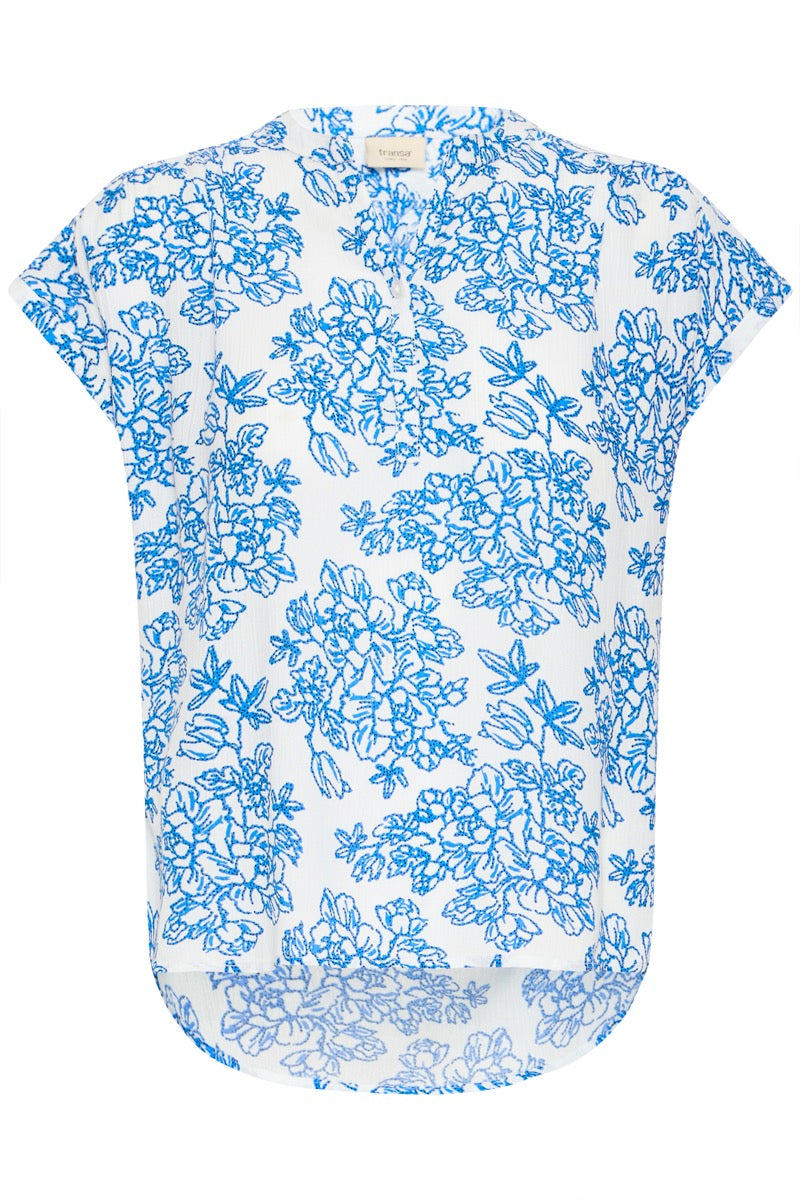 Fransa Ease Bluse 1 Lolite Art Blå