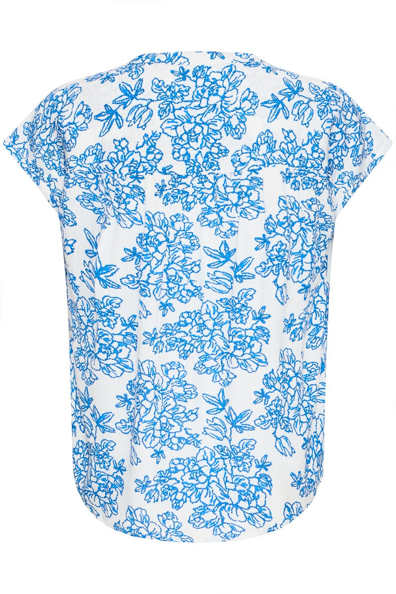 Fransa Ease Bluse 1 Lolite Art Blå