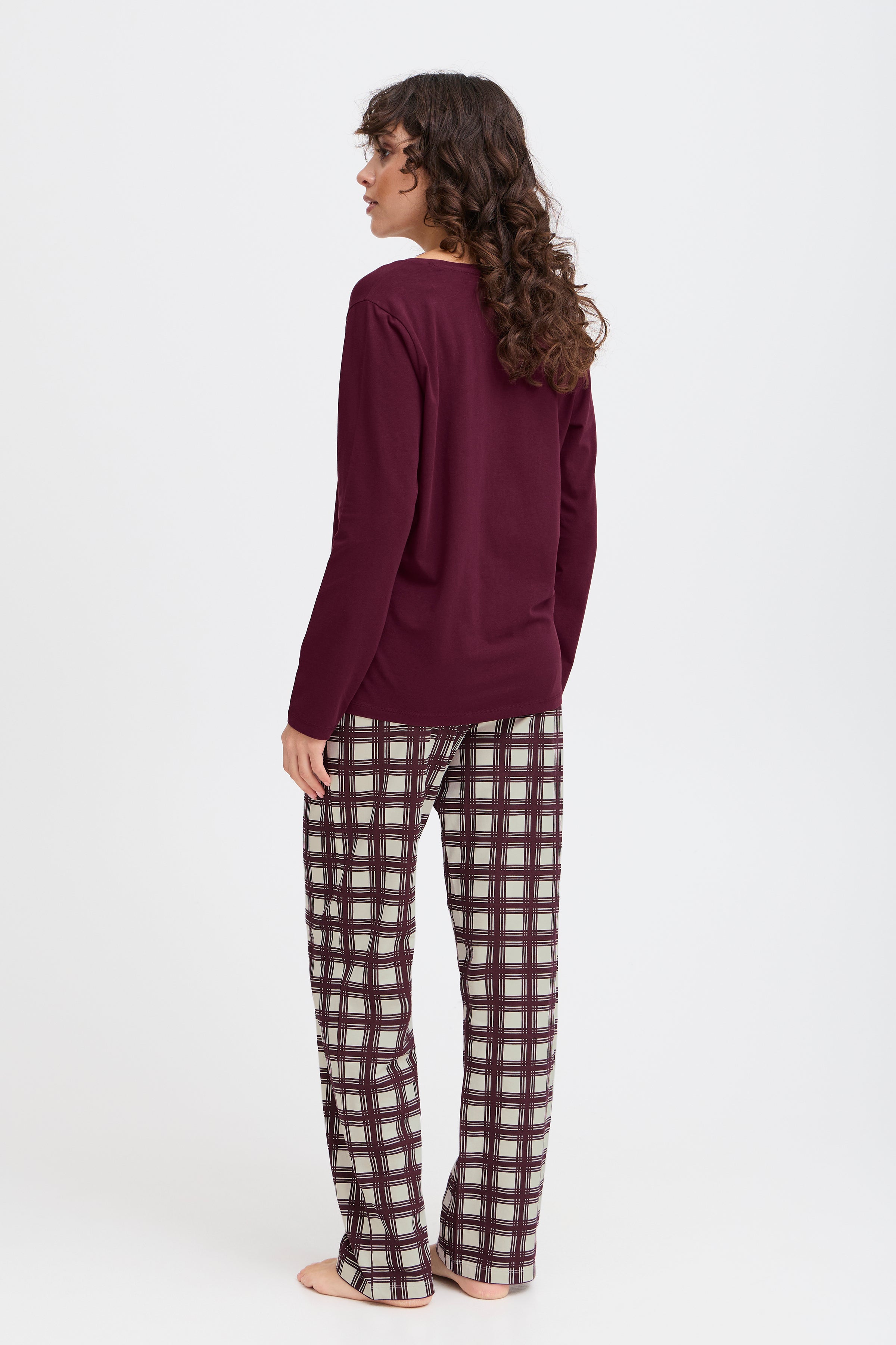 Fransa KAFI 1 Relax Sæt Bluse Buks Poinsettia Brun