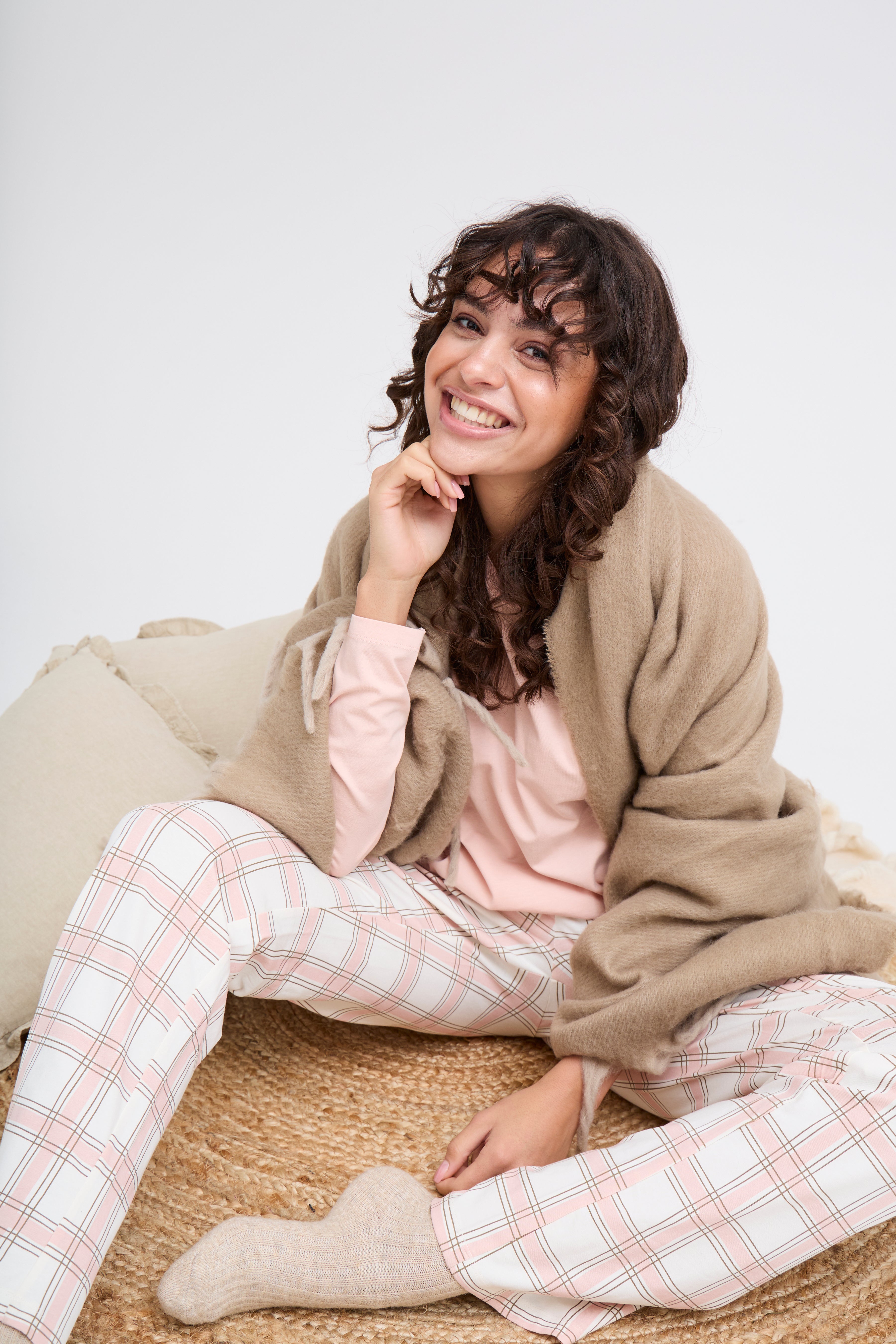 Fransa KAFI 1 Relax Sæt Bluse Buks Smoke Rosa