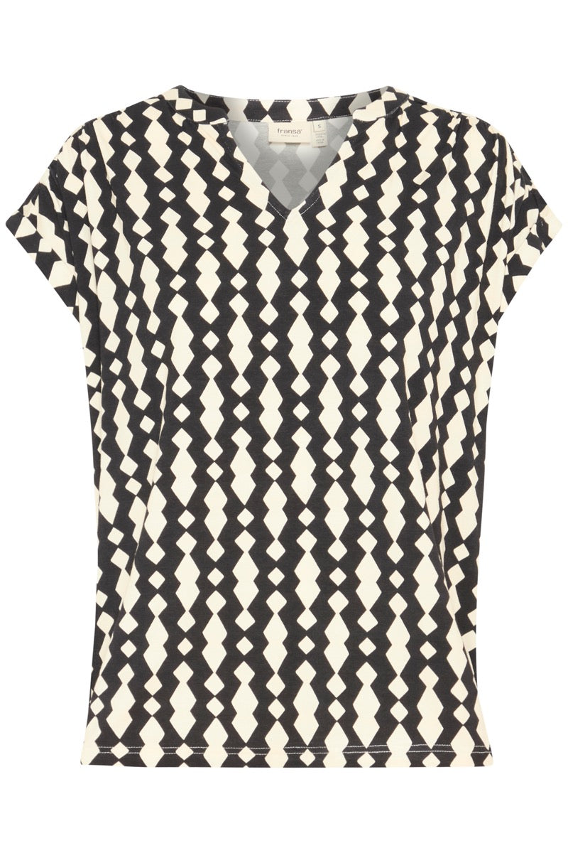 Fransa Dottie T Shirt Sort Art