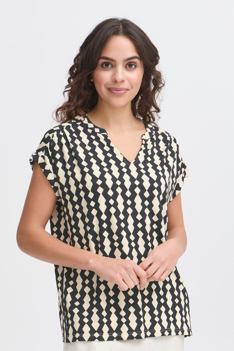 Fransa Dottie T Shirt Sort Art