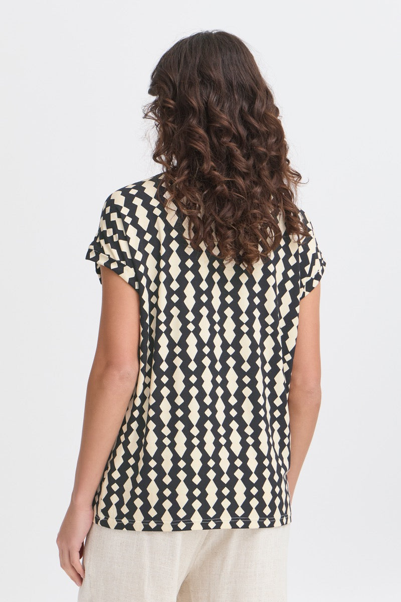 Fransa Dottie T Shirt Sort Art