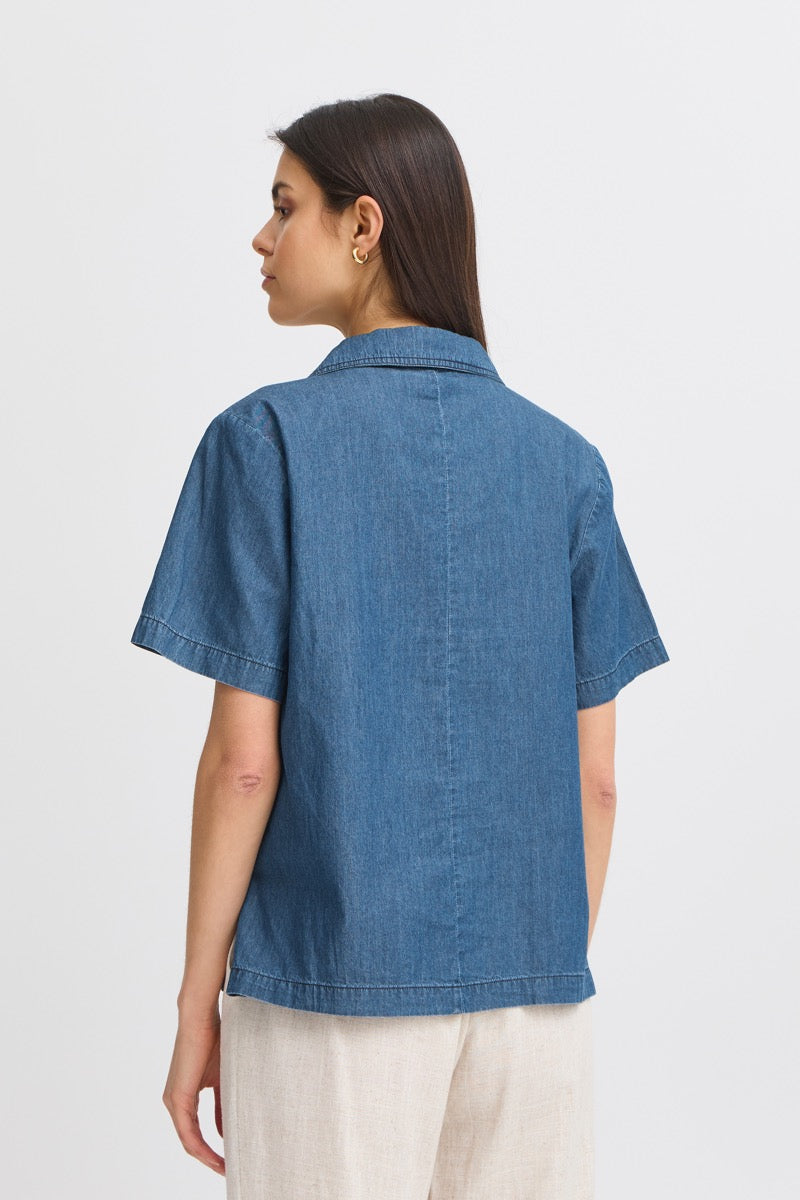 Fransa Kindra Bluse 2 Clear Blå Denim