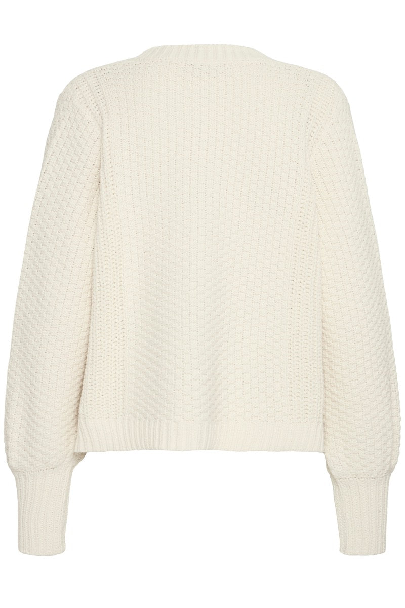 Fransa Kamille Cardigan 1 Whisper Hvid