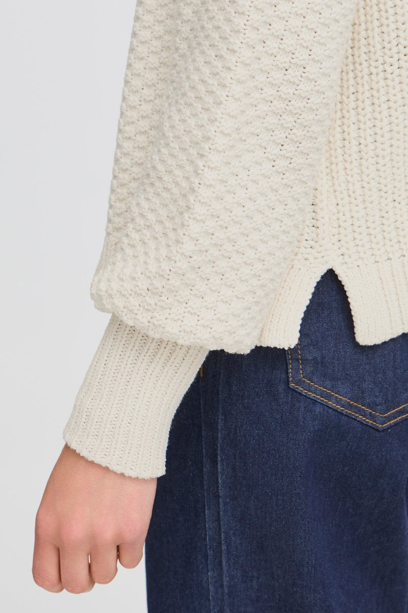 Fransa Kamille Cardigan 1 Whisper Hvid