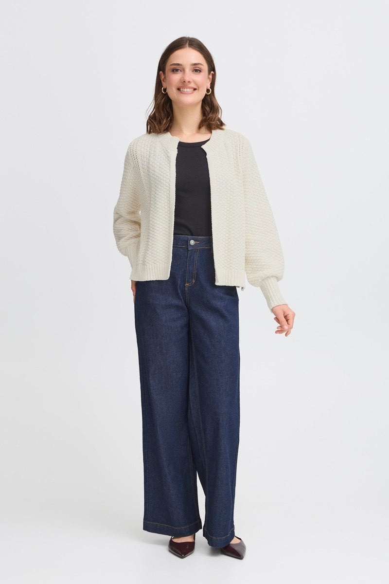 Fransa Kamille Cardigan 1 Whisper Hvid
