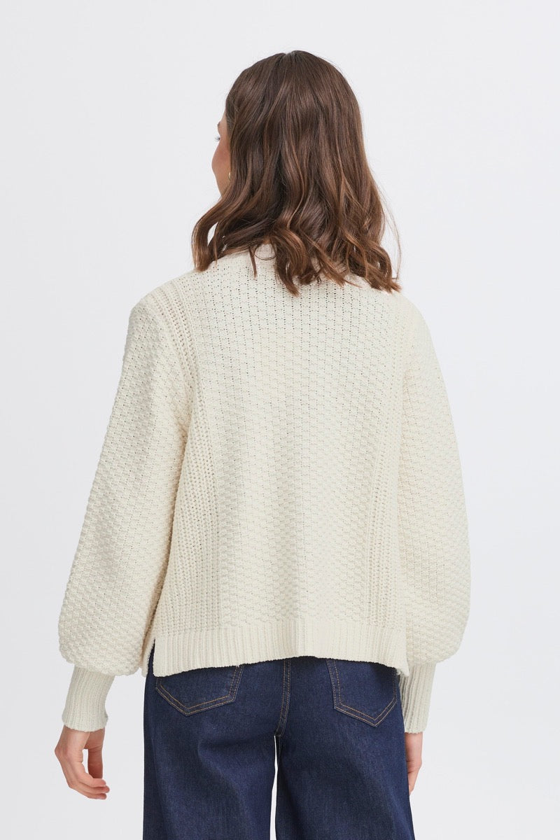 Fransa Kamille Cardigan 1 Whisper Hvid