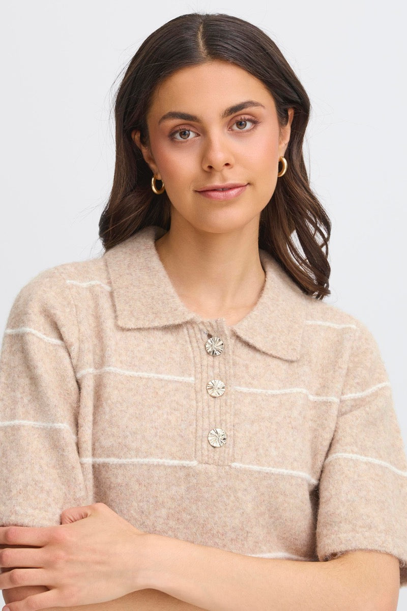 Fransa Kendra Pullover 1 Stribet Feather Grå