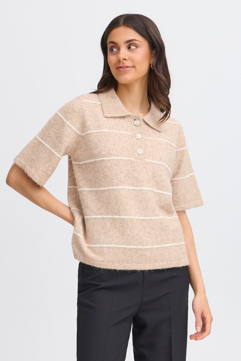 Fransa Kendra Pullover 1 Stribet Feather Grå