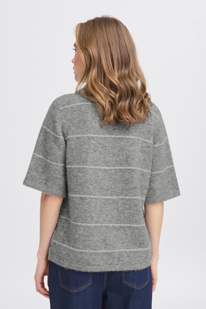 Fransa Kendra Pullover 1 Stribet Asphalt Grå