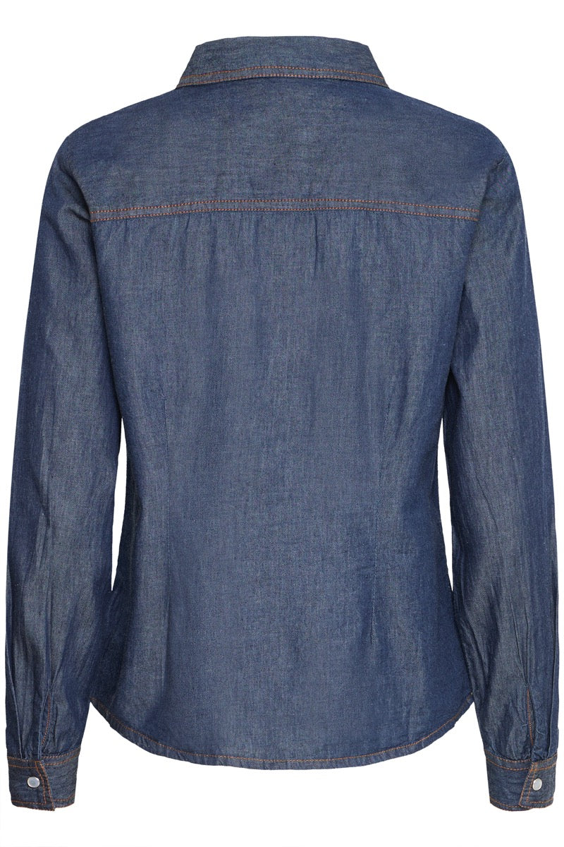 Fransa Larissa Skjorte 1 Denim Raw Blå