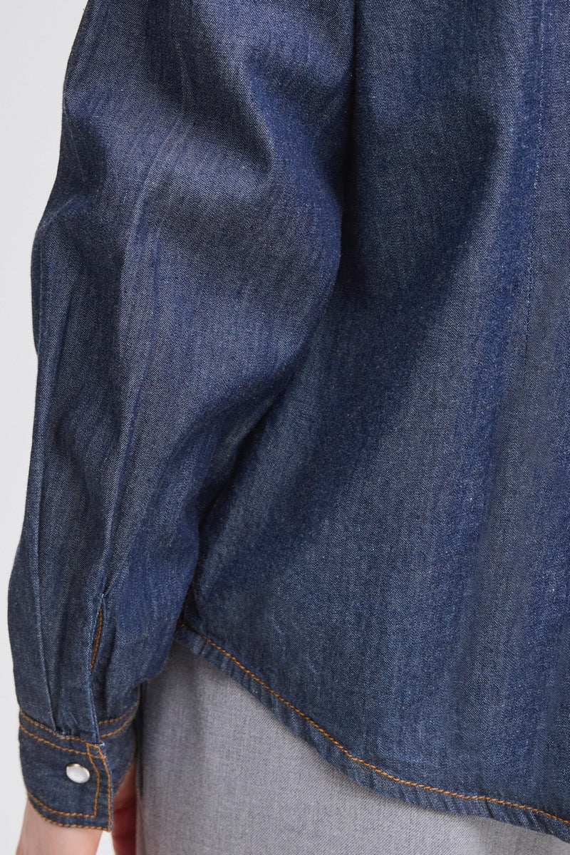 Fransa Larissa Skjorte 1 Denim Raw Blå