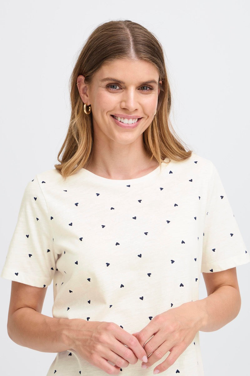 Fransa Hazilia T-shirt 1 Hjerter Blanc De Blanc Hvid
