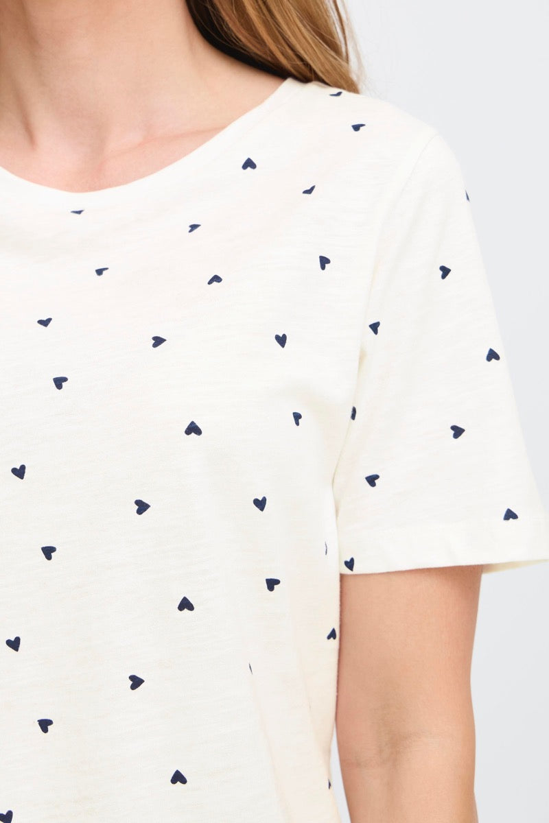 Fransa Hazilia T-shirt 1 Hjerter Blanc De Blanc Hvid