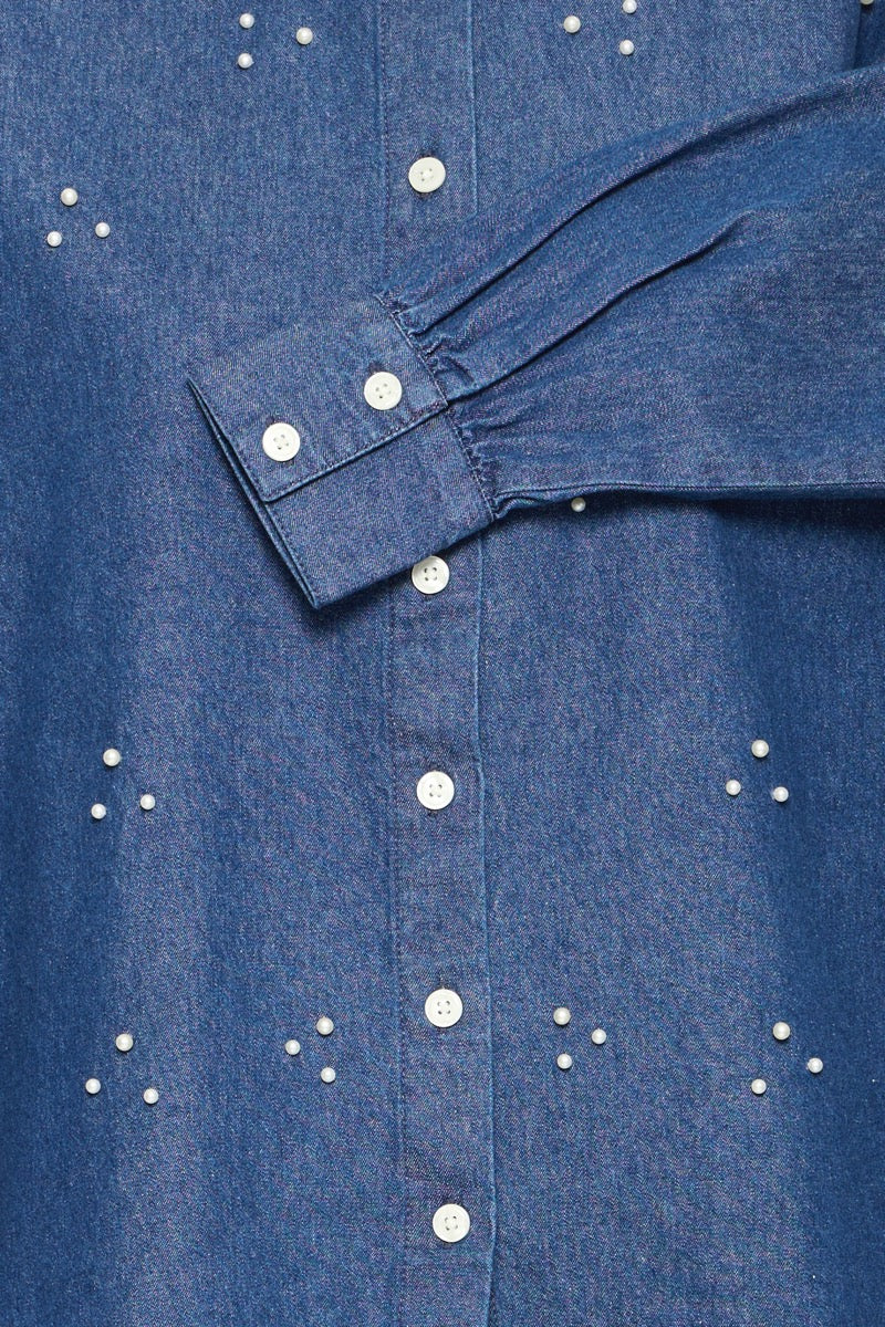 Fransa Calantha Skjorte 1 Denim Mid Blå