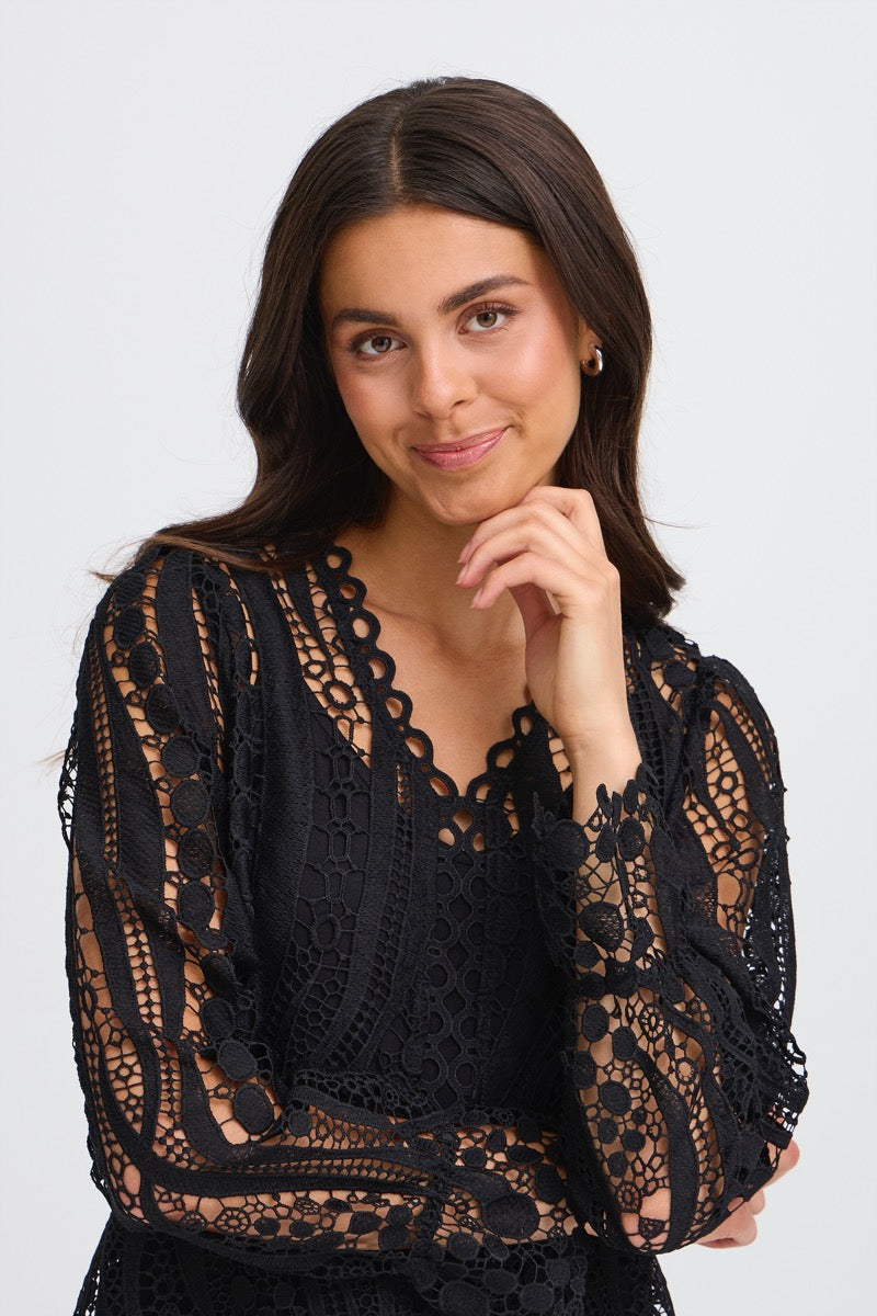 Fransa Belle Bluse 2 Meteorite Sort