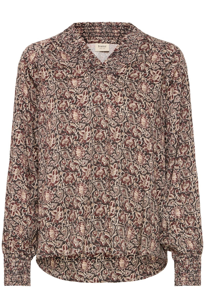 Fransa Gladis Bluse 2 Non Paisley Sort Rød