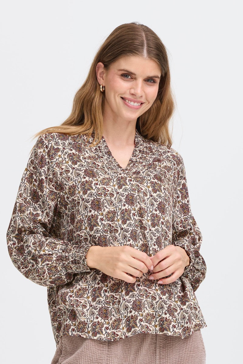 Fransa Gladis Bluse 2 Non Paisley Sort Rød