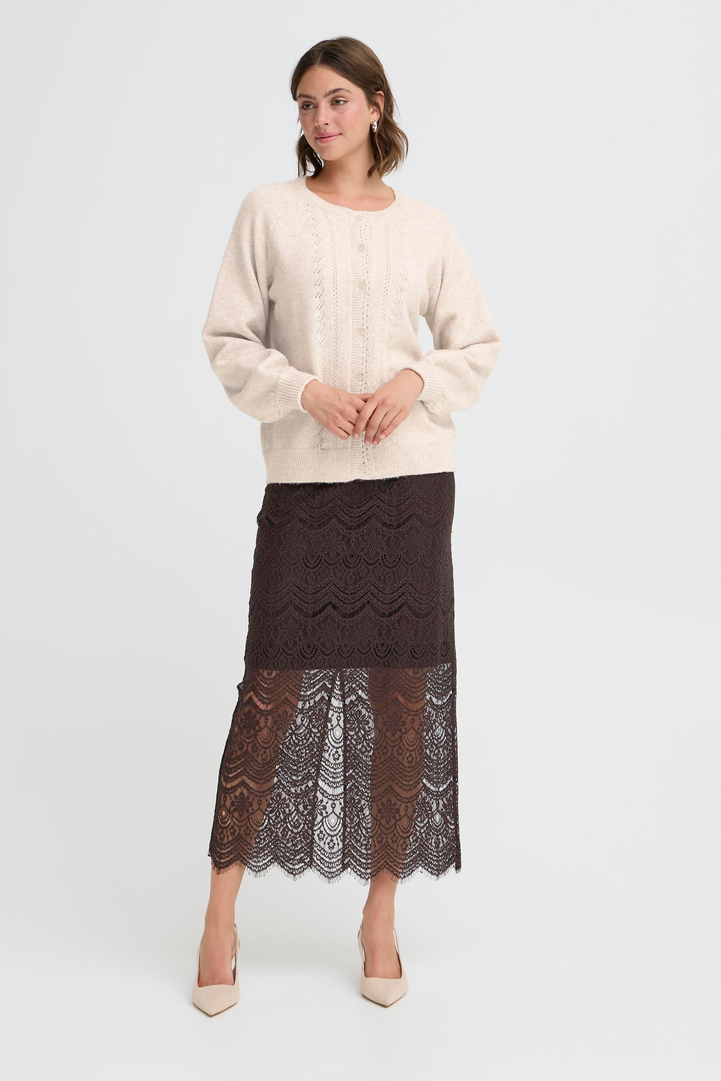 Fransa Elly 2 Cardigan Oatmeal Melange Creme