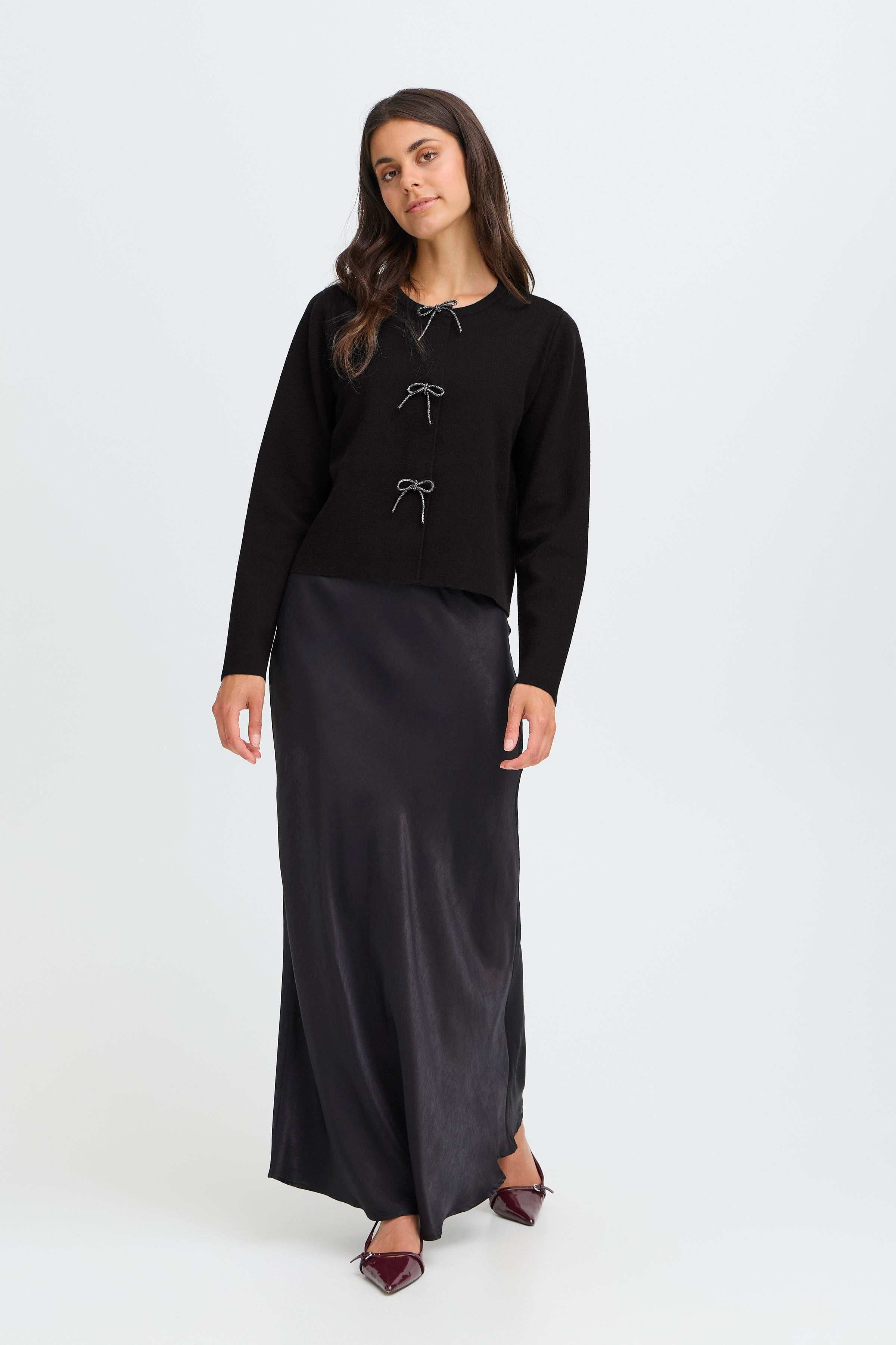 Fransa Sally 6 Cardigan Meteorite Sort