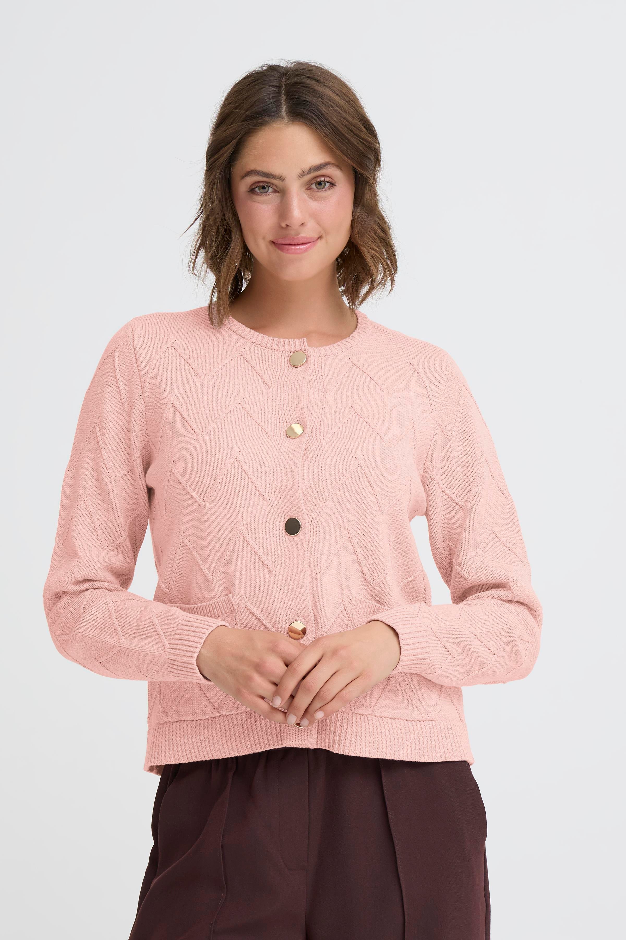 Fransa Nanni 1 Cardigan Pale Mauve Lyserød