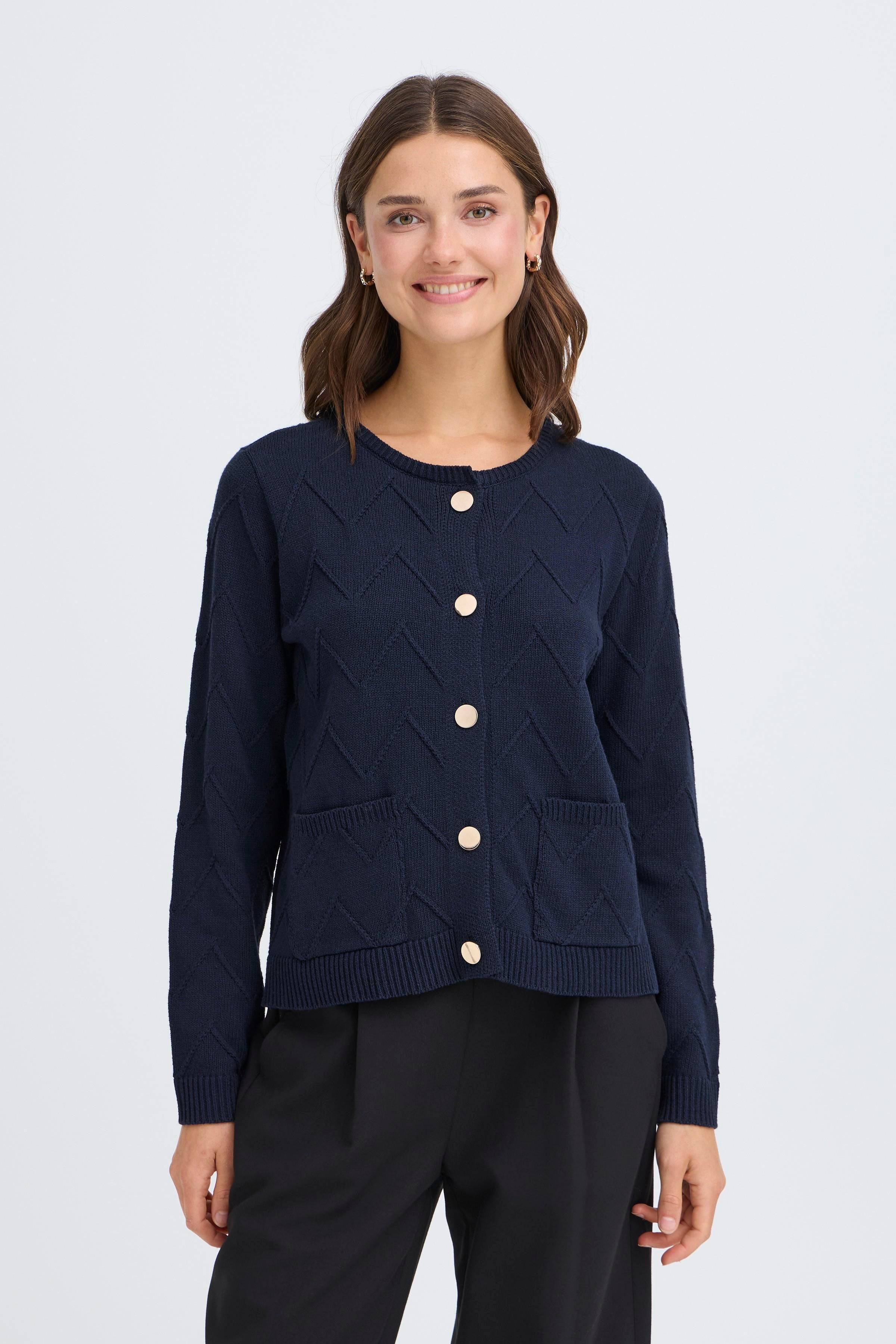 Fransa Nanni 1 Cardigan Night Sky Blå