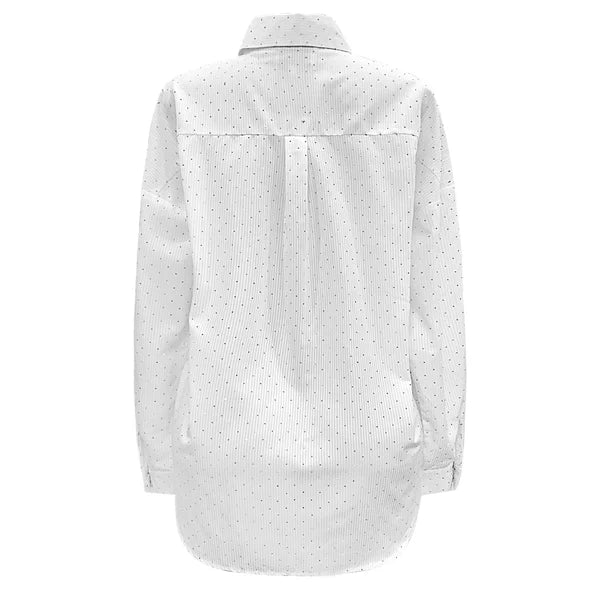 Liberte Sara LS Skjorte Diamond Striber Hvid