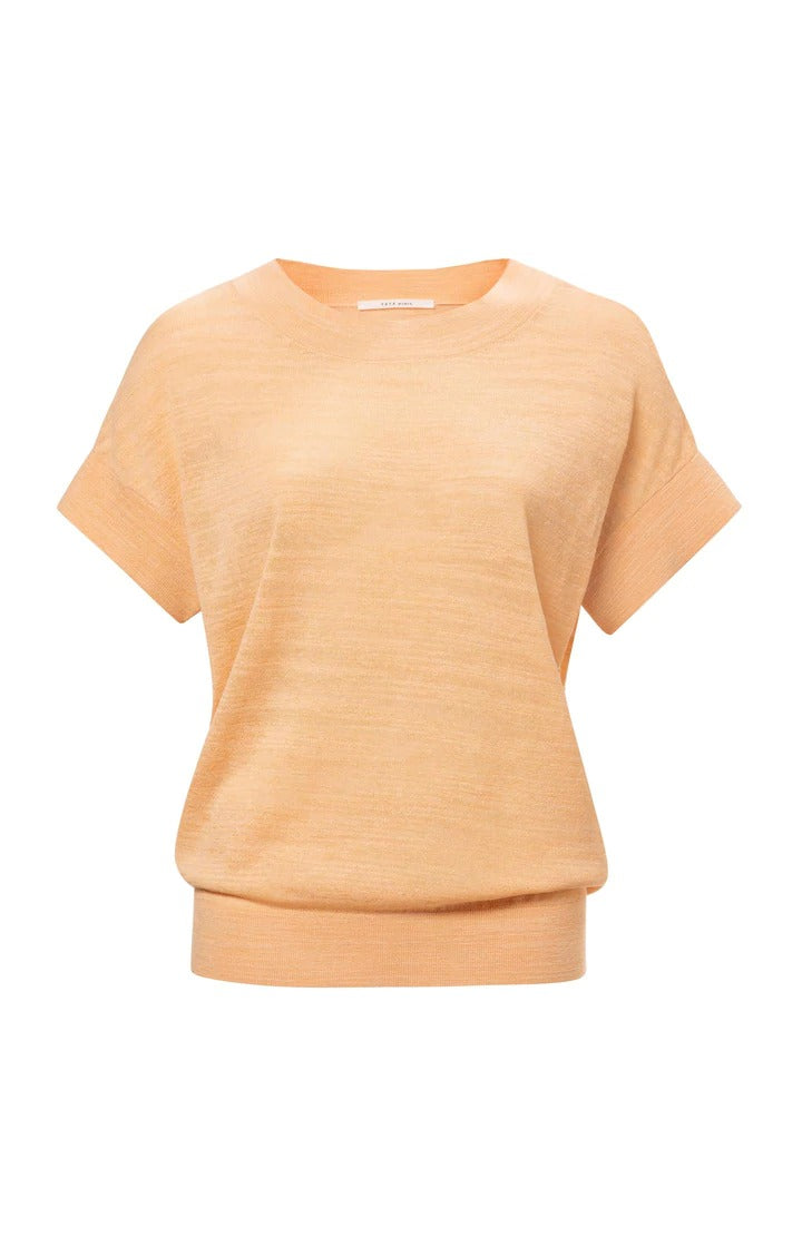 YAYA Crewneck Sweater SS Caramel Orange