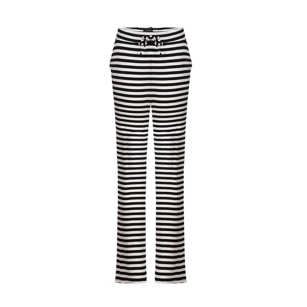 Liberte Natalia Straight Bukser Stribet Sort Creme