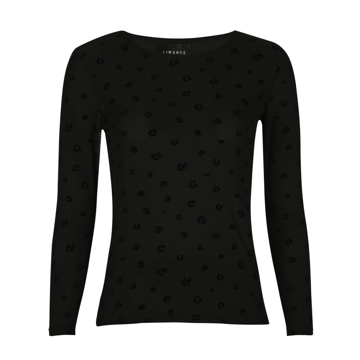 Liberte Mesh Langærmet T-Shirt Flock Sort Leo