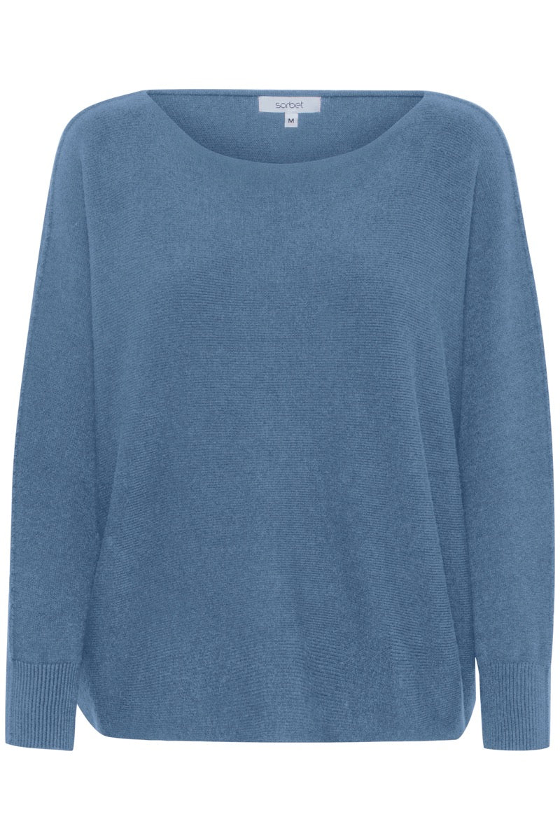 Sorbet Basil Strik Bluse Jeans Blå