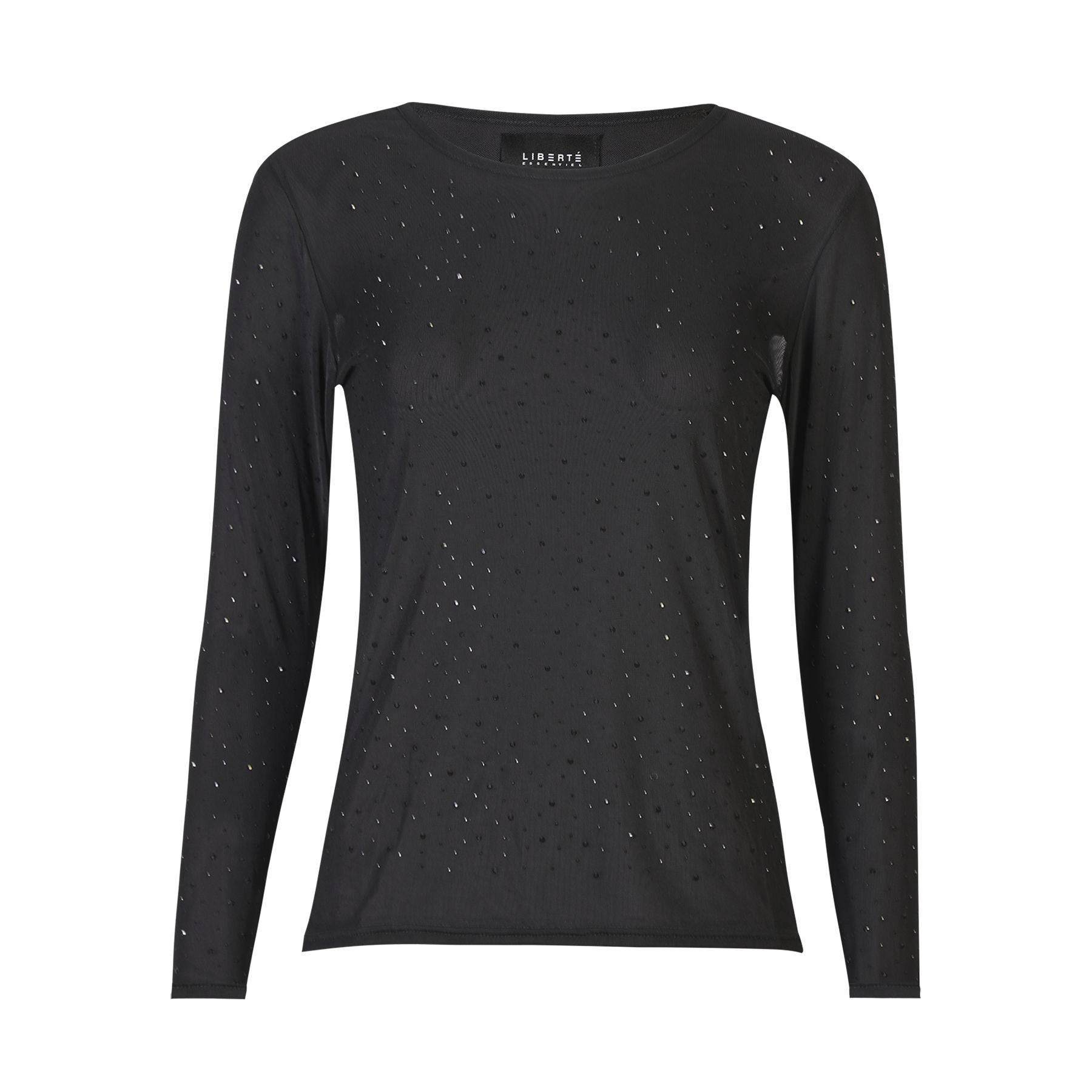 Liberte Mesh T-shirt Sparkle Langærmet Diamond Dot Sort