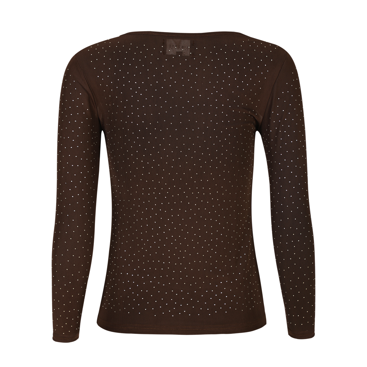 Liberte Mesh T-shirt Sparkle Langærmet Diamond Dot Mørkebrun
