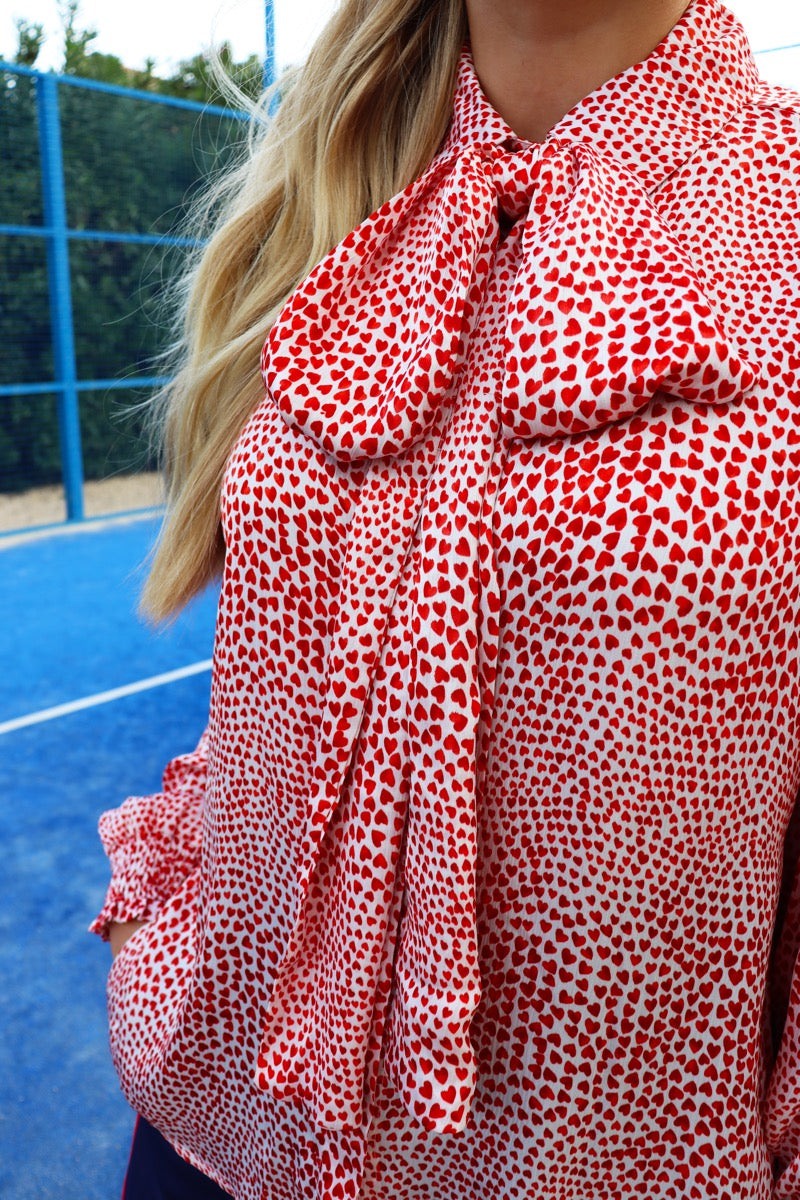 Liberte Selina LS Bluse Red Hearts