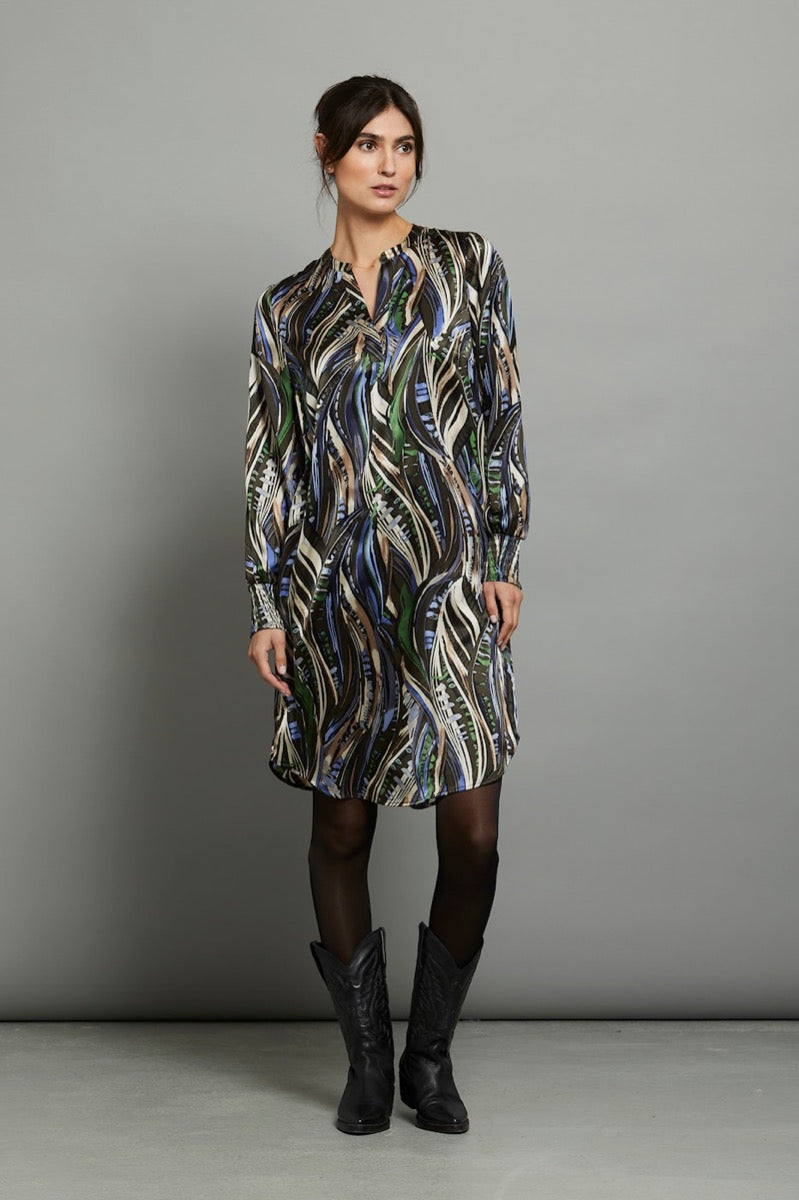 PBO New Marna Kjole Dark Abstract