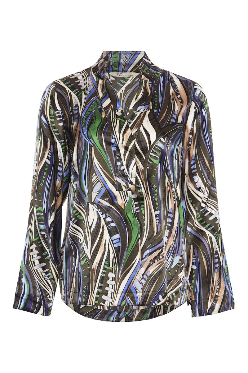 PBO Bimbia Bluse Dark Abstract