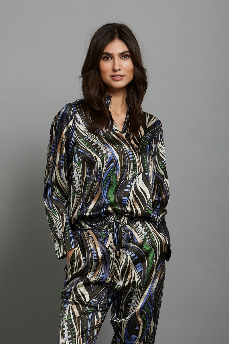 PBO Bimbia Bluse Dark Abstract