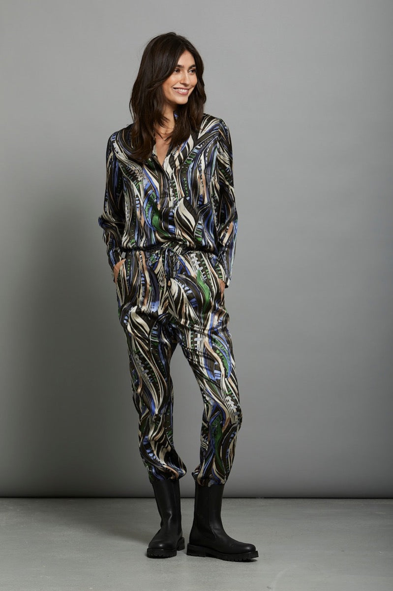 PBO Bimbia Bluse Dark Abstract
