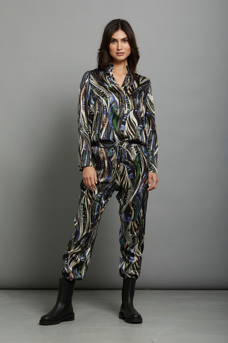 PBO Bimbia Bluse Dark Abstract