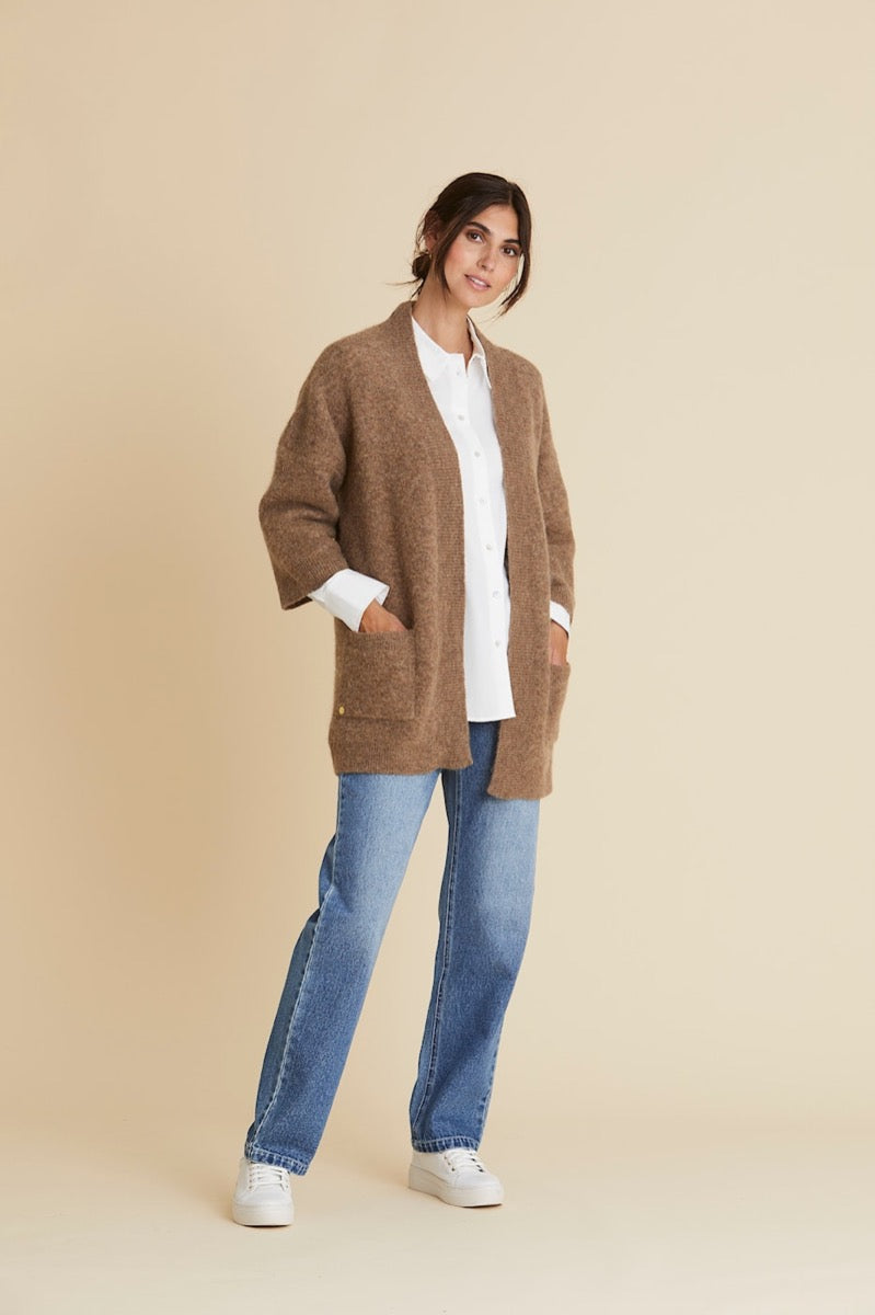 PBO Kardinalo Strik Cardigan Brun