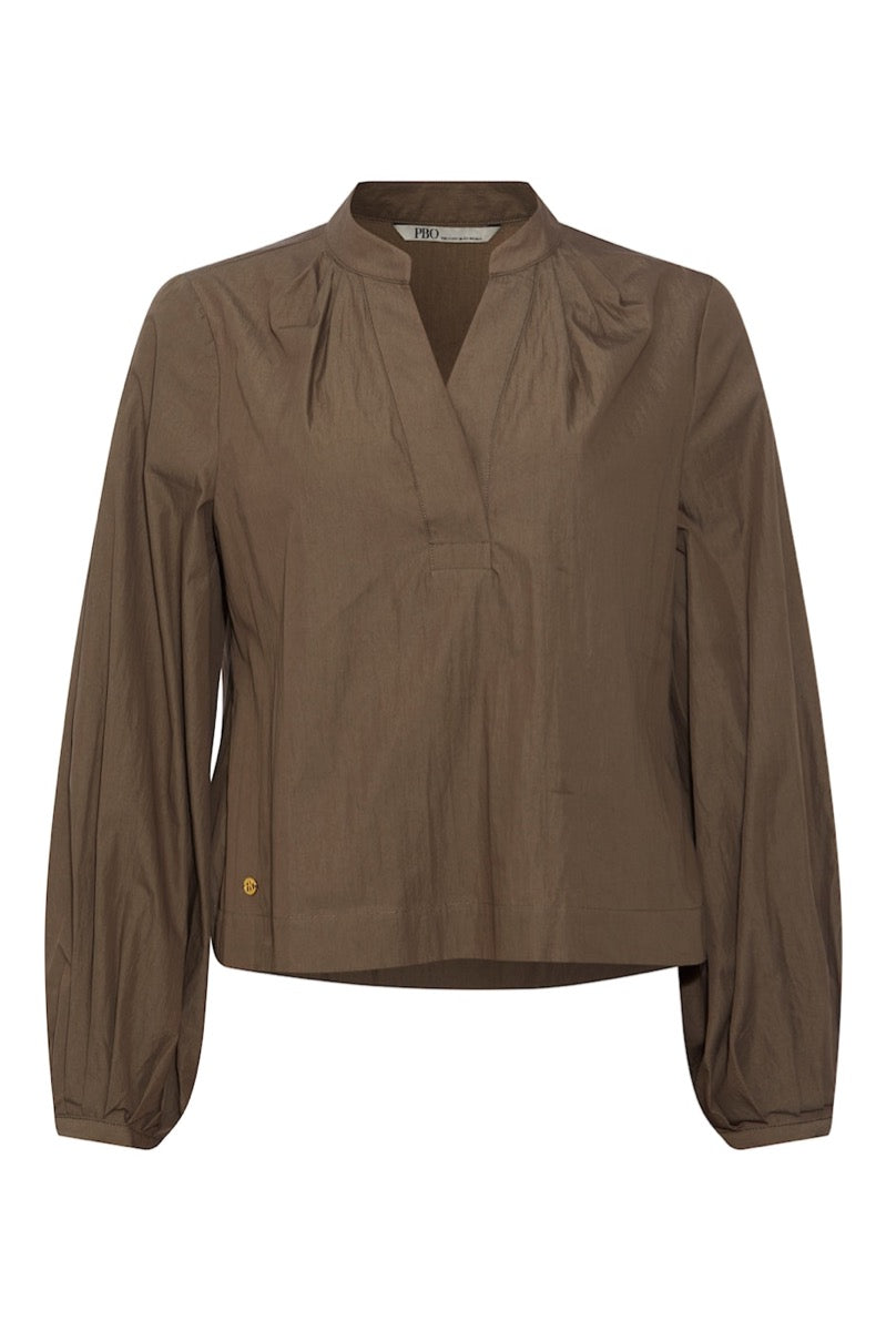 PBO Diamondo Bluse Beech Brun