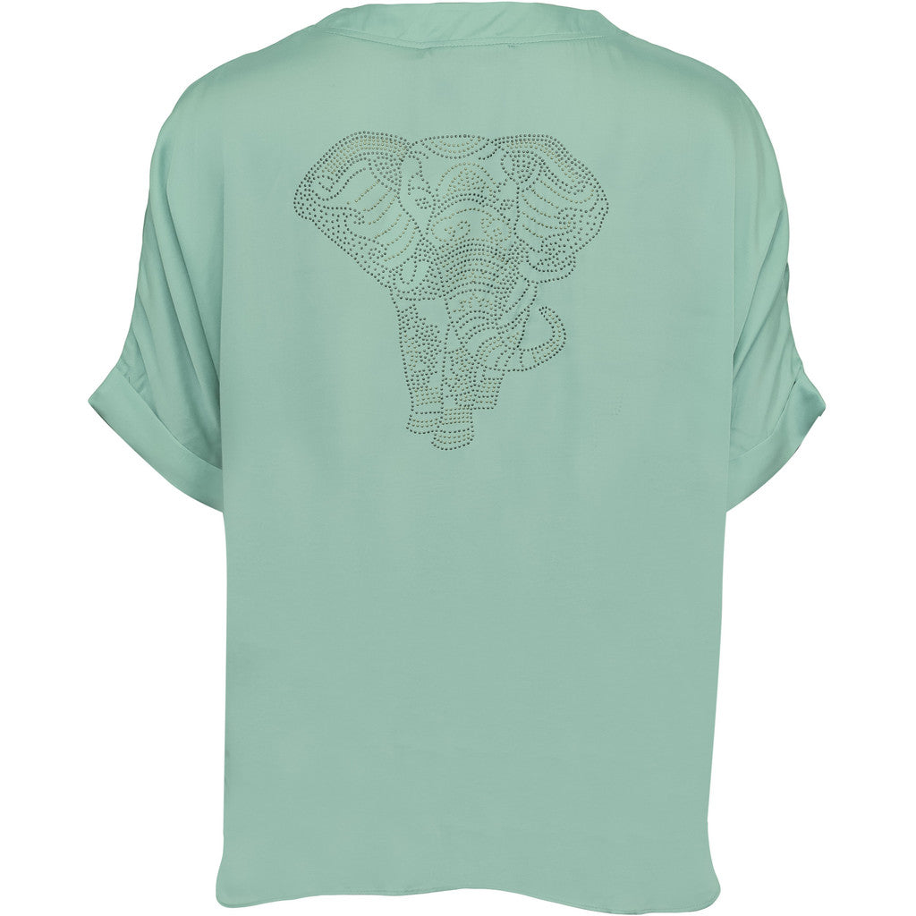 CostaMani Mille SS Bluse Aqua Grøn
