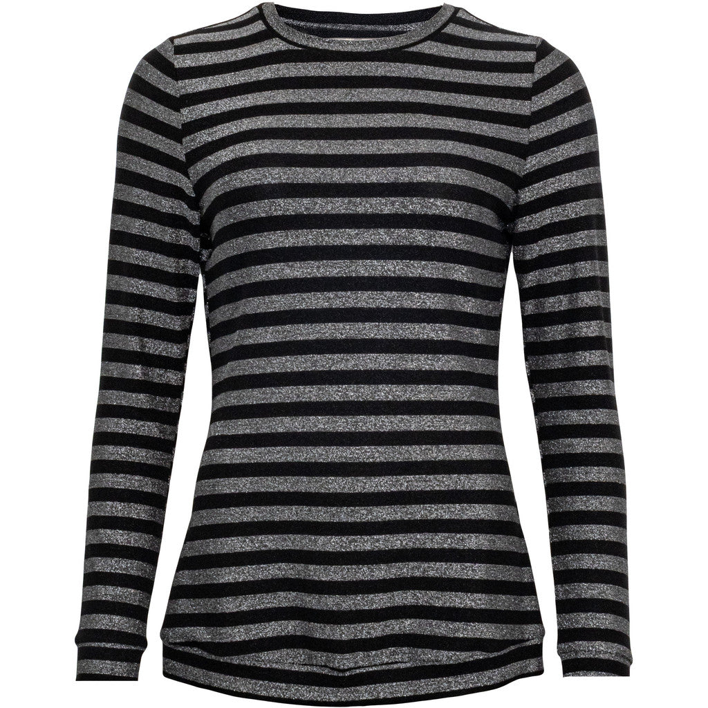 CostaMani Agnes Bluse Stribet Sort Sølv